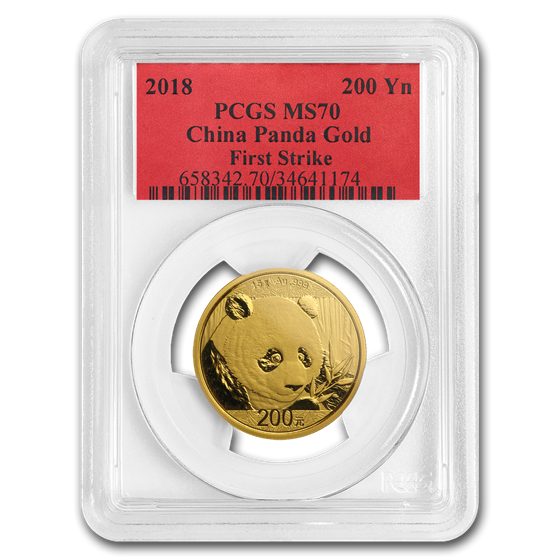 2018 China 15 Gram Gold Panda MS-70 PCGS (FS) 2018 China 15 Gram Gold Panda MS-70 PCGS (FS)